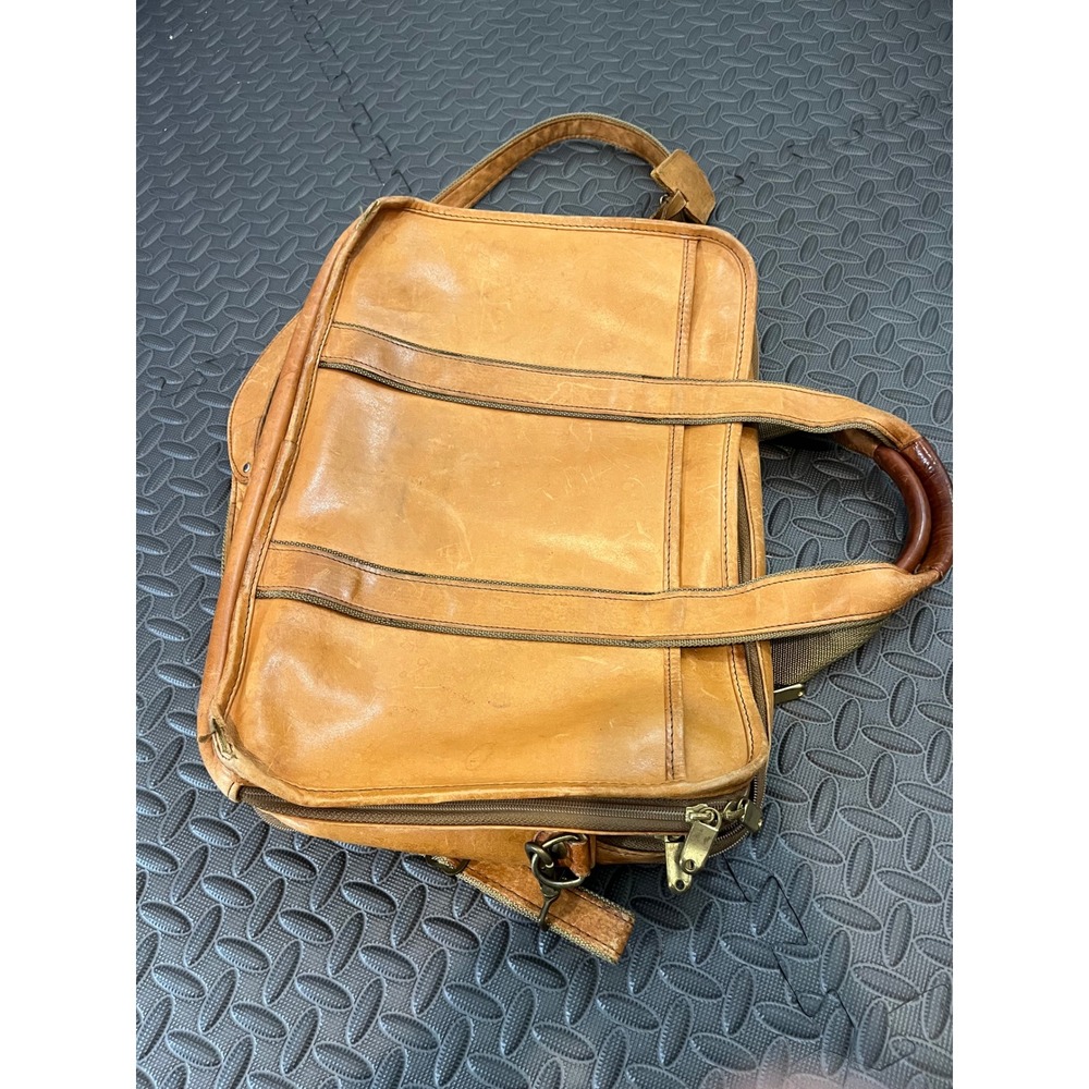 VTG Hartmann Expandable Leather Luggage Carry On Laptop Shoulder Messenger Bag - Picture 5 of 16